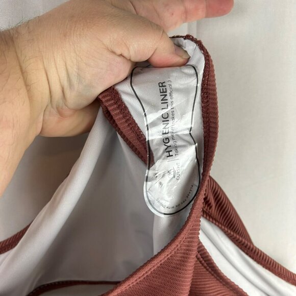 NEW Cupshe Ribbed Triangle 2 Piece Bikini Women Medium Brown Solid Vacation - Picture 13 of 13